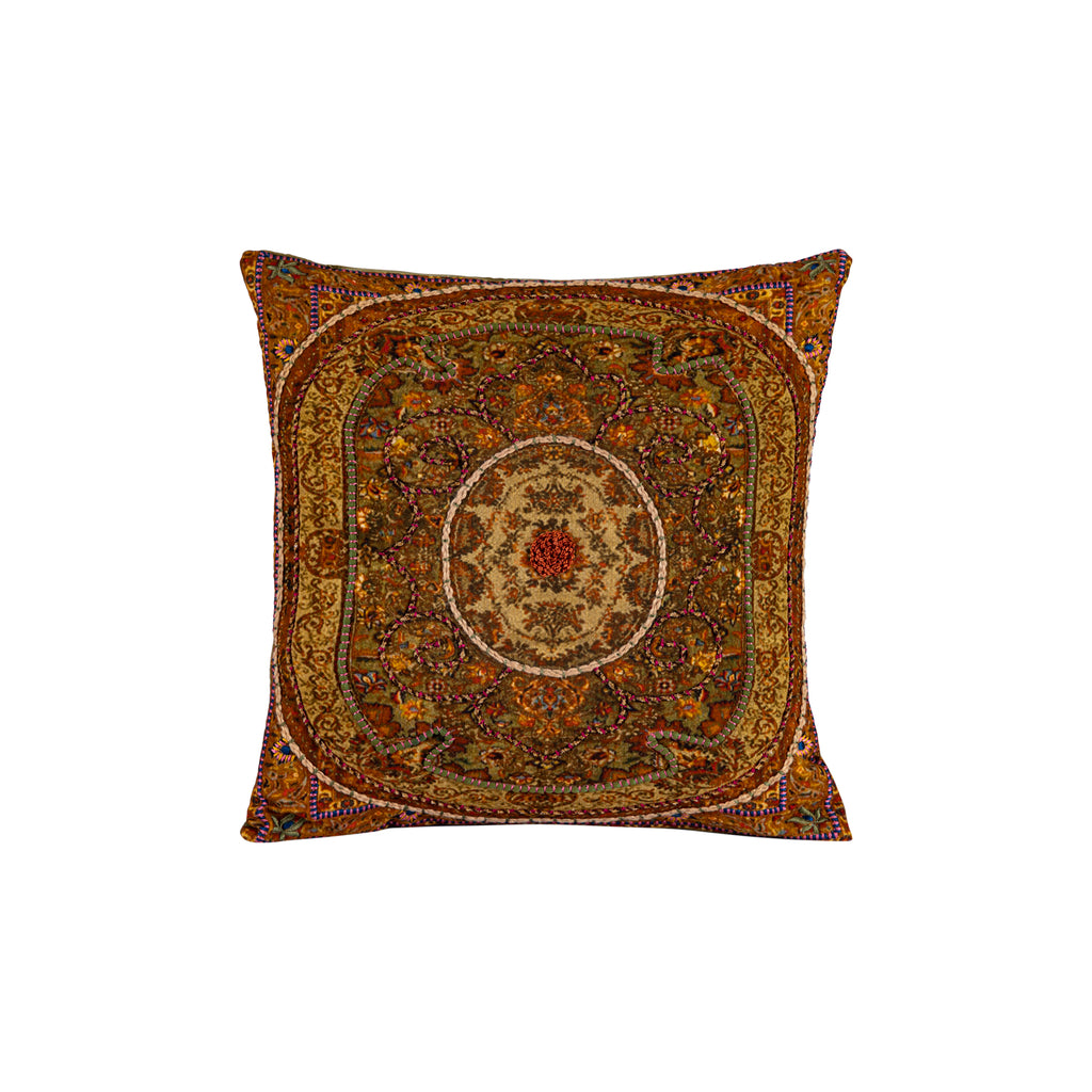 Marwan Brown cotton cushion baroque style square S