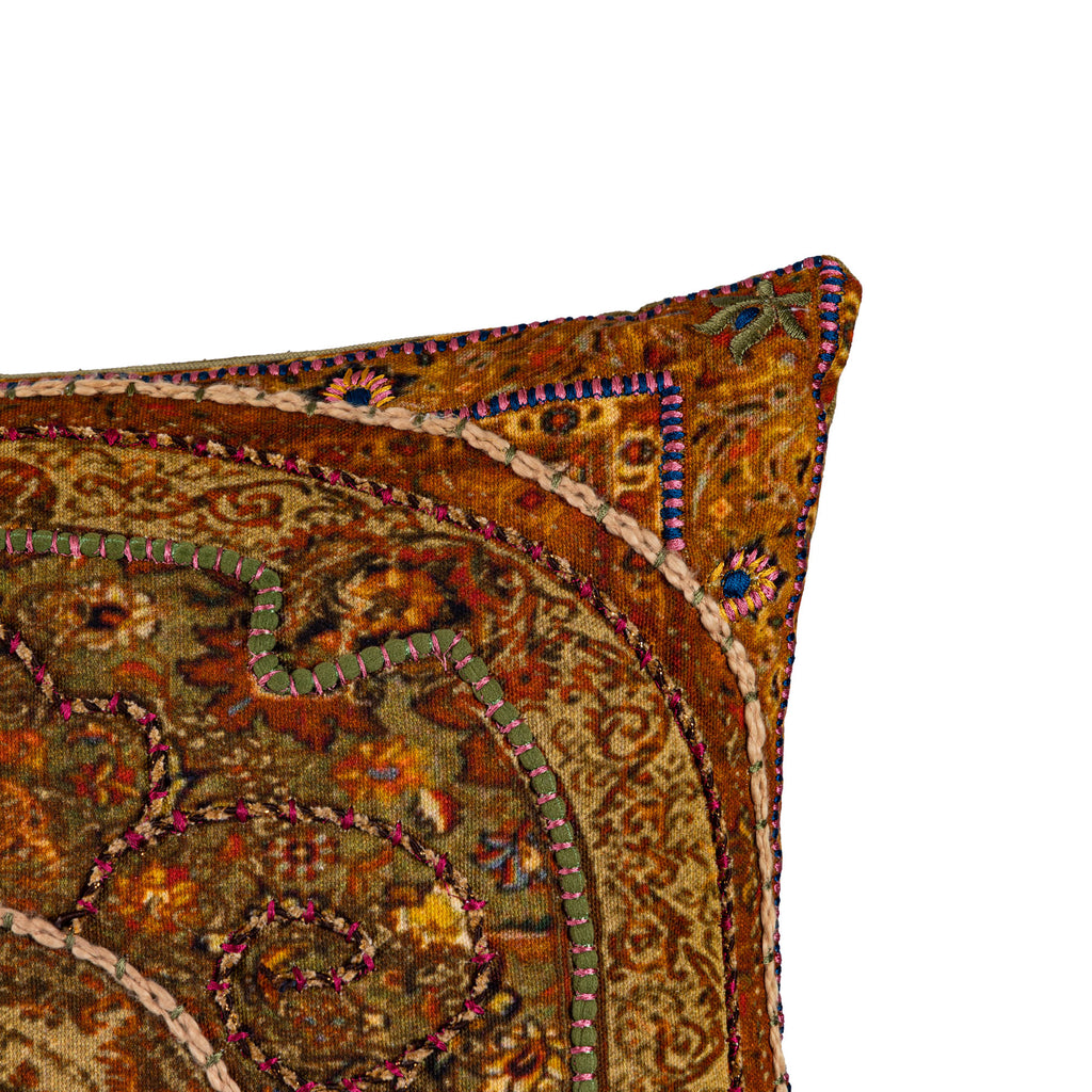 Marwan Brown cotton cushion baroque style square S