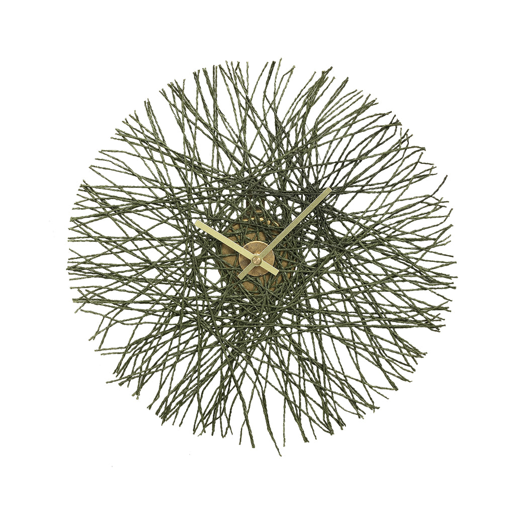 Masaka Grey metal wall clock roots design round