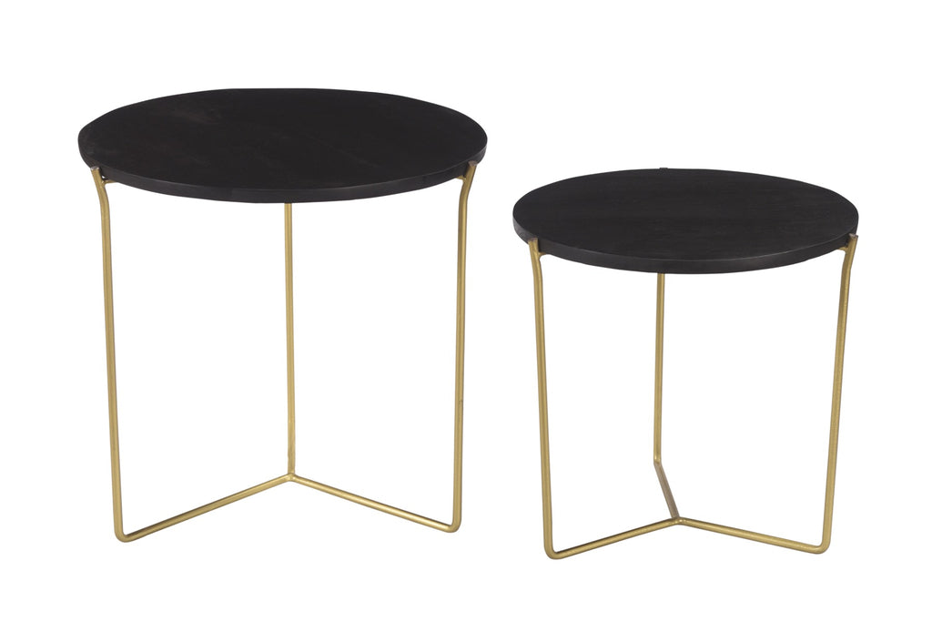 Mason Black/Brass Set of 2