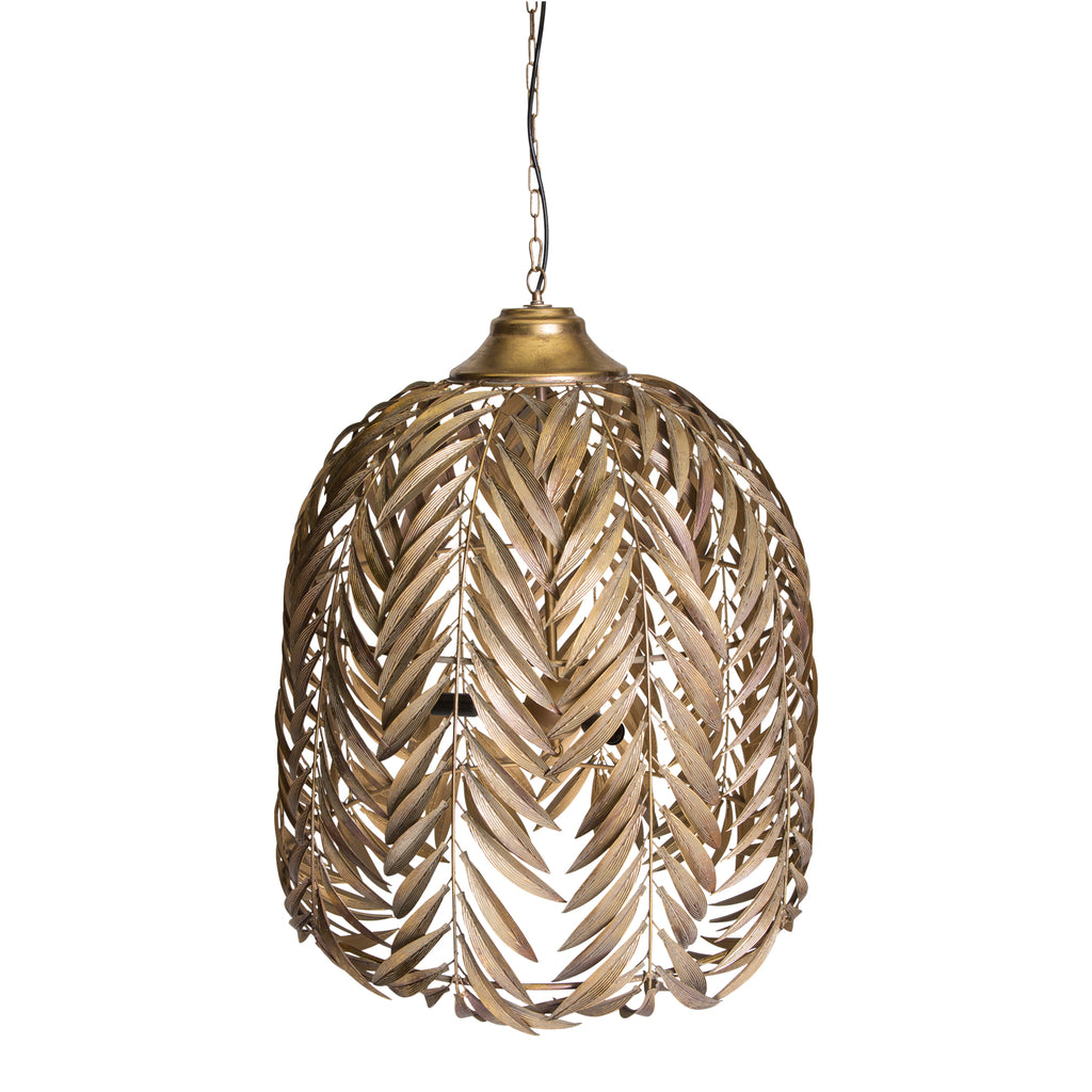 PTMD Mea Goud hanglamp metaal met palm blad design