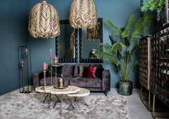 PTMD Mea Goud hanglamp metaal met palm blad design