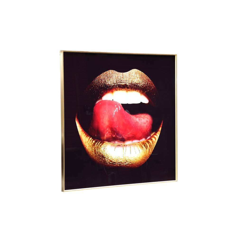 Melani Glass Art wall picture lip with tongue