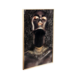 Melani Glass Art wall picture shimmer gold woman