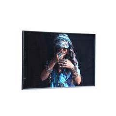 Melani Glass Art wall picture woman blue