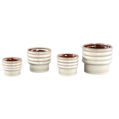 Melisa Cream glazed ceramic round pot layers XS