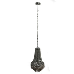 Merdy Grey metal hanging lamp beads round high