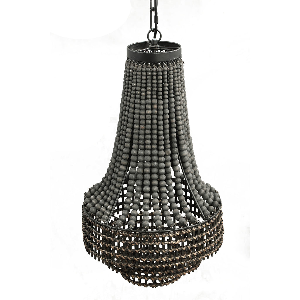 Merdy Grey metal hanging lamp beads round high