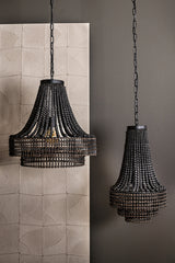 Merdy Grey metal hanging lamp beads round wide