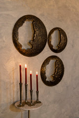 Merve Gold casted alu half open wall panel round S