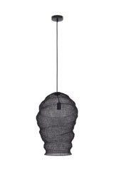 Miko Black iron wired hanging lamp see through L