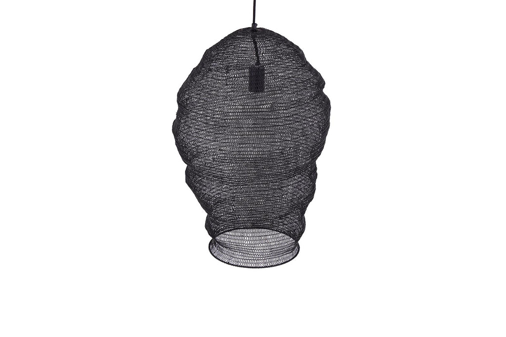 Miko Black iron wired hanging lamp see through L