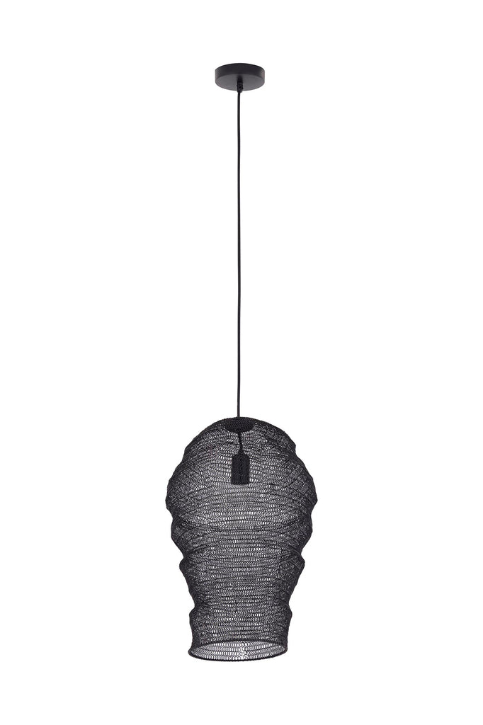 Miko Black iron wired hanging lamp see through S