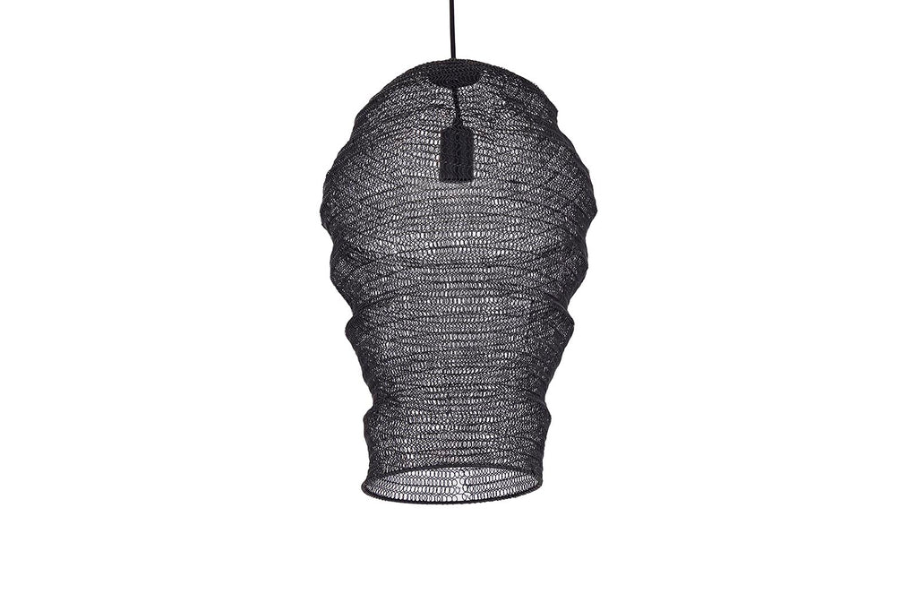 Miko Black iron wired hanging lamp see through S