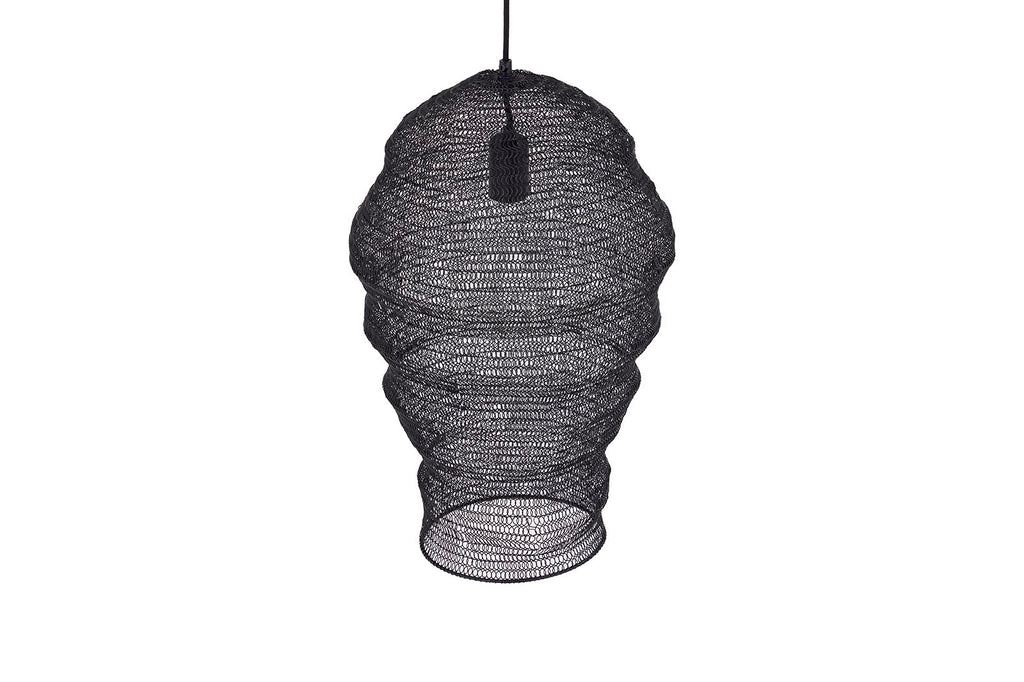 Miko Black iron wired hanging lamp see through S