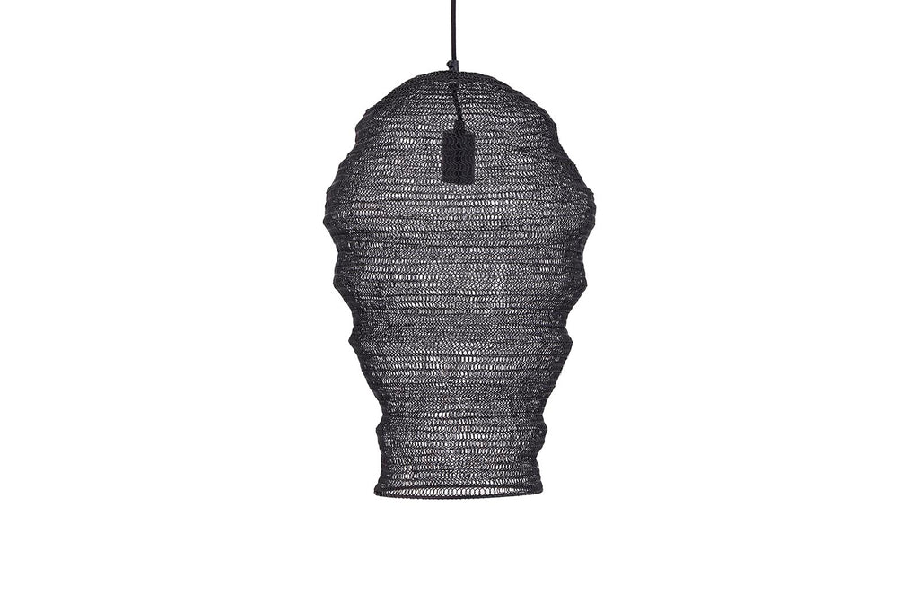 Miko Black iron wired hanging lamp see through S