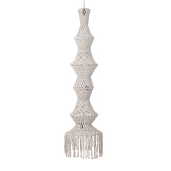 Milley Cream cotton macrame hanging lamp 6 layers