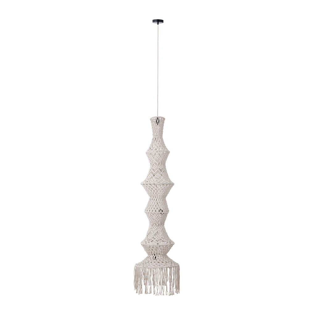 Milley Cream cotton macrame hanging lamp 6 layers