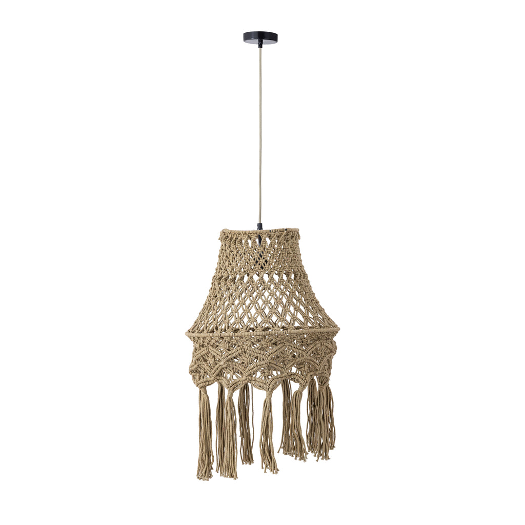 Milley Green cotton macrame hanging lamp round