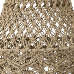 Milley Green cotton macrame hanging lamp round