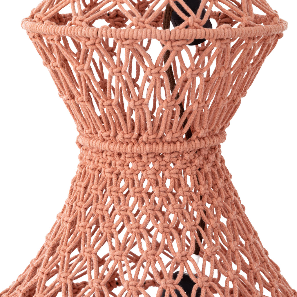 Milley Orange cotton macrame hanging lamp 3 layers