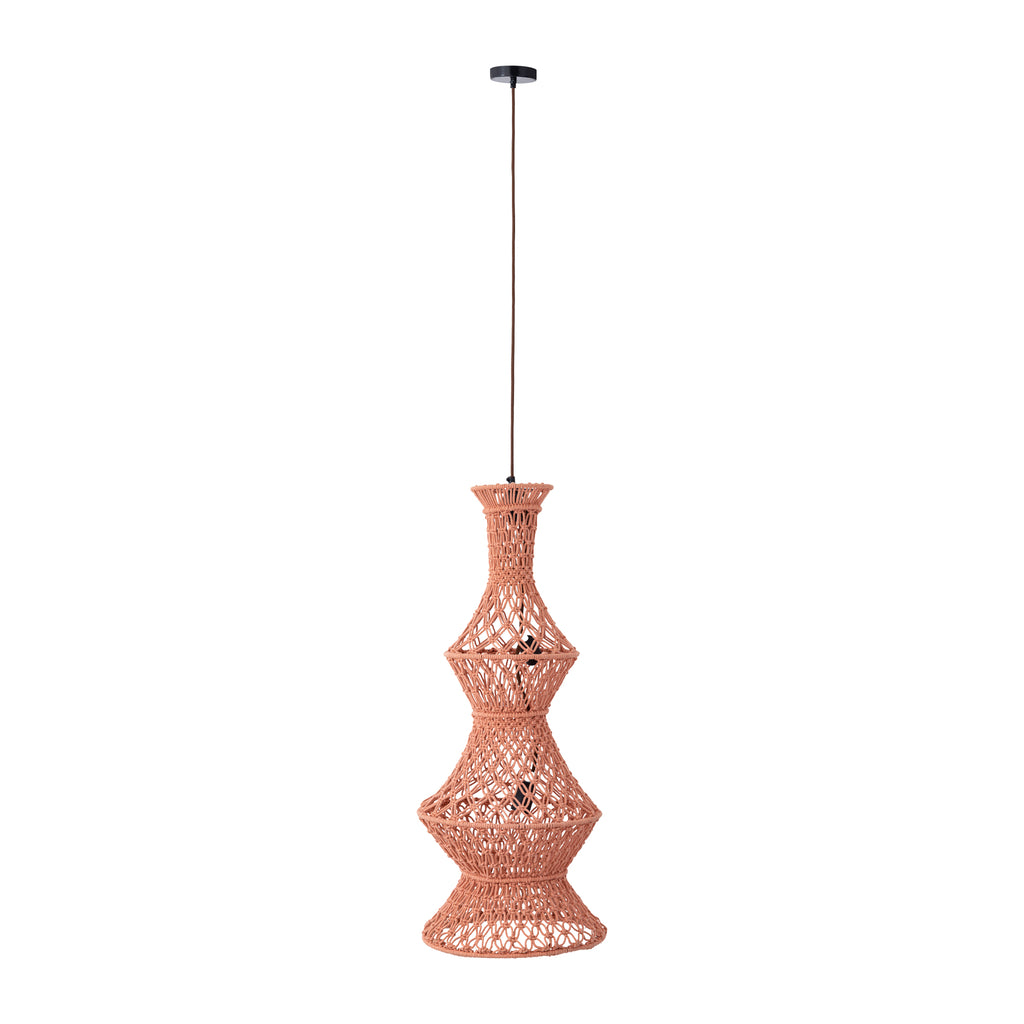 Milley Orange cotton macrame hanging lamp 3 layers