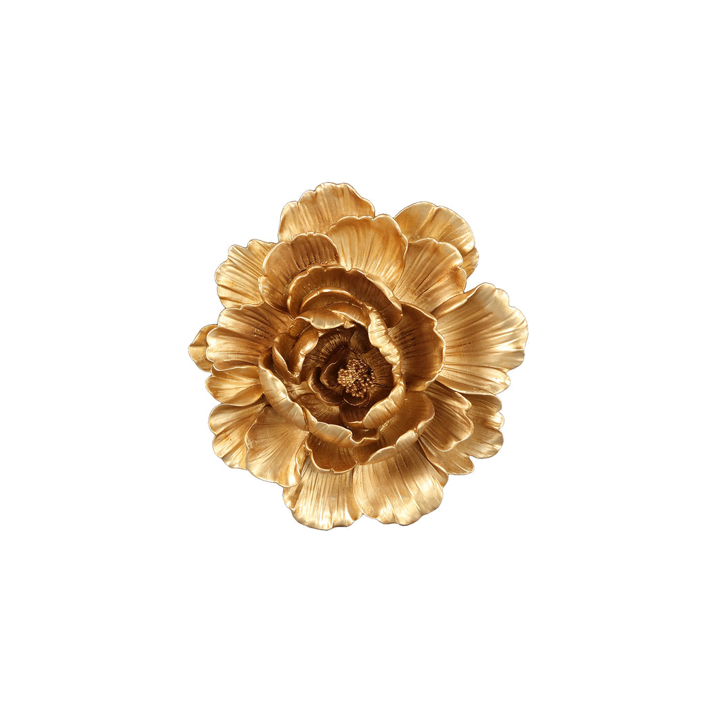 Mira Gold matt polyresin flower wall deco S