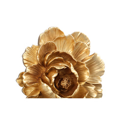 Mira Gold matt polyresin flower wall deco S