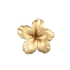 Mira Gold matt polyresin lily flower wall deco L