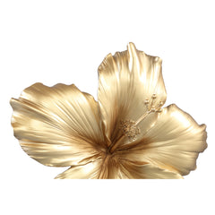 Mira Gold matt polyresin lily flower wall deco L