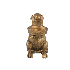 Miro Gold polyresin mouse candle holder S