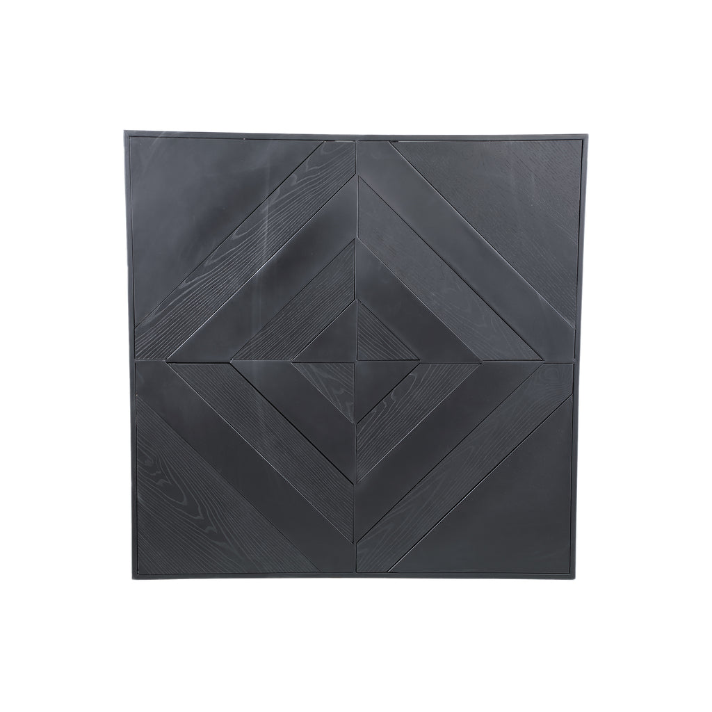 Mixa Black iron and veneer mix wall panel rectangl