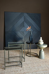 Mixa Black iron and veneer mix wall panel rectangl