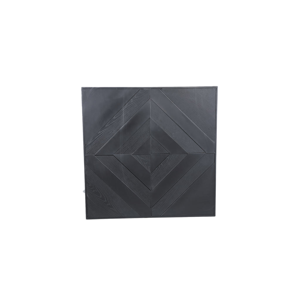 Mixa Black iron and veneer mix wall panel rectangl