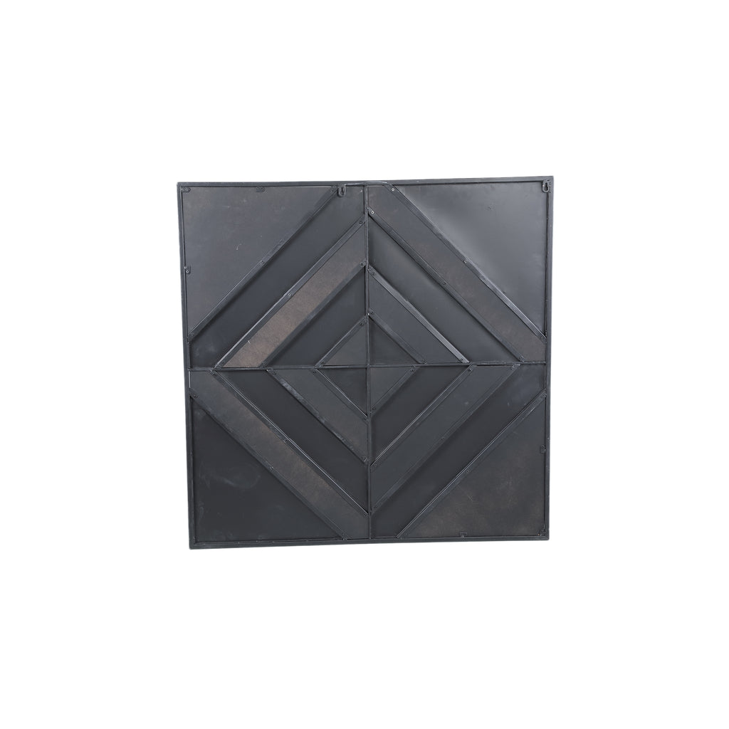 Mixa Black iron and veneer mix wall panel rectangl