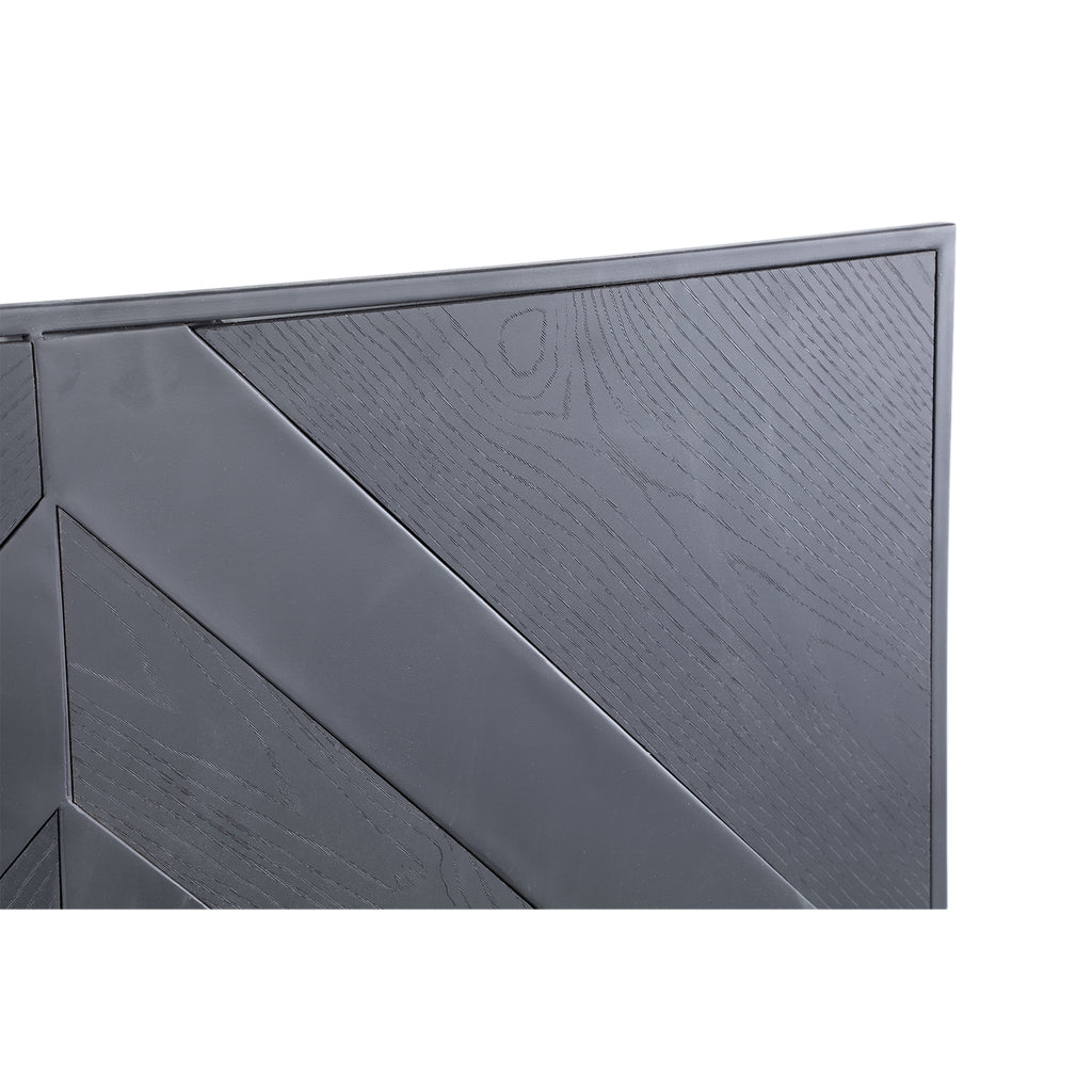 Mixa Black iron and veneer mix wall panel rectangl