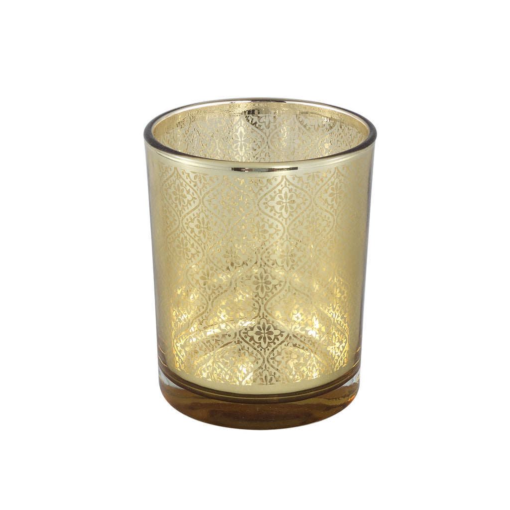 Morin Gold glass tealight antique pattern L