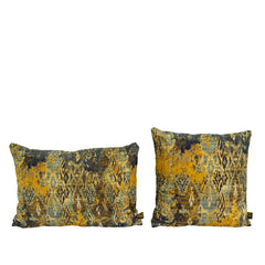 Mynthe Gold velvet cushion deco print rectangle