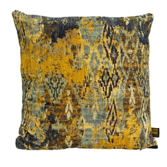 Mynthe Gold velvet cushion deco print square