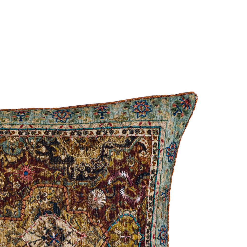 Navid Brown cotton cushion baroque style rectangle