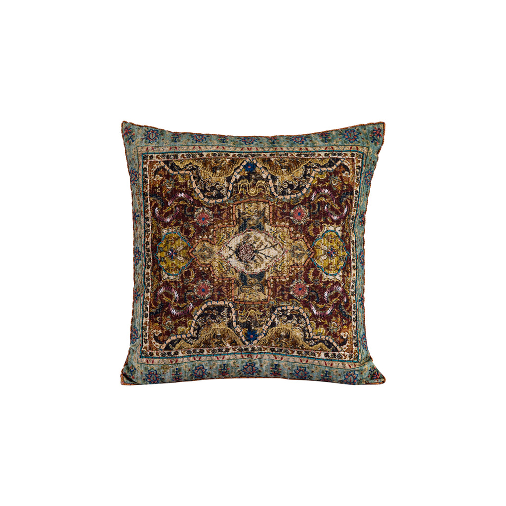 Navid Brown cotton cushion baroque style square S