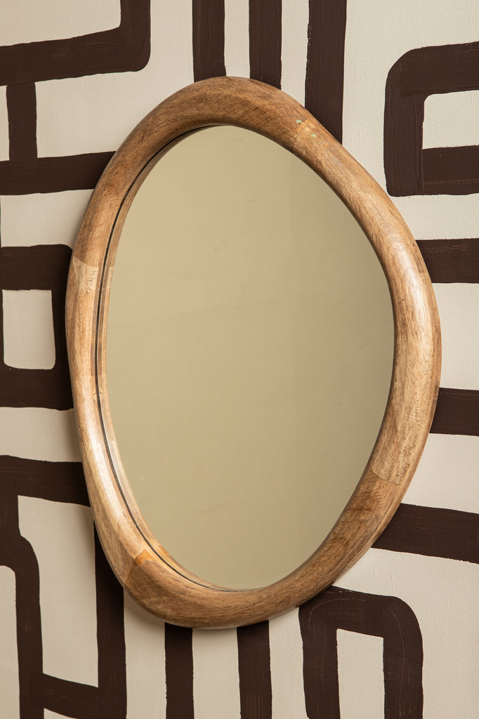 Neelix Natural rubberwood organic mirror S