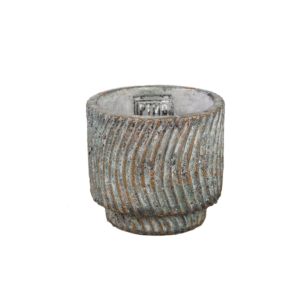 Nigel Grey cement round pot lines pattern XS