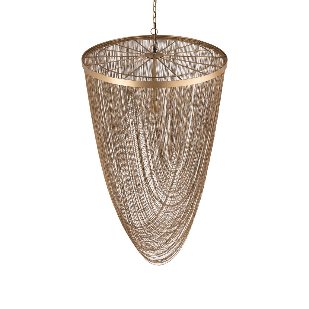 Nishan Gold iron chains round hanging lamp L