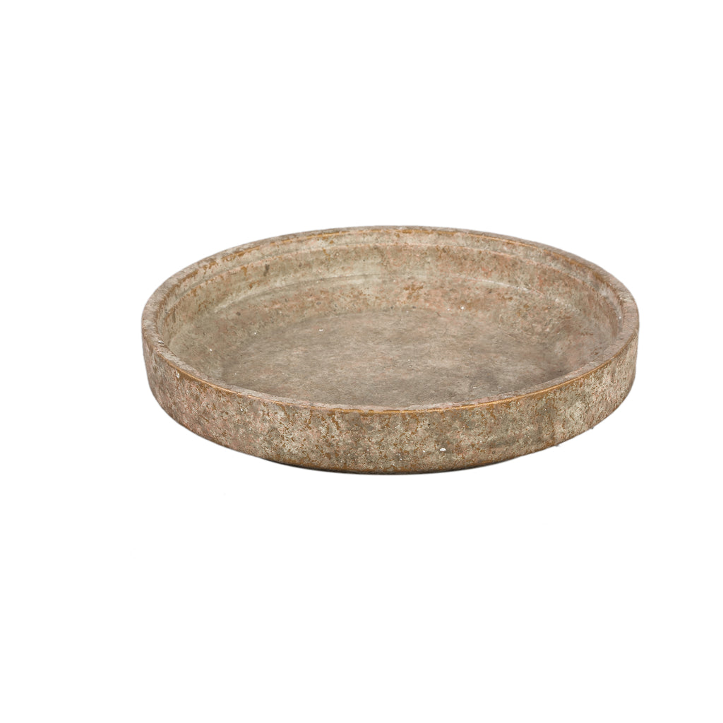 Nurin Brown cement round bowl with border small