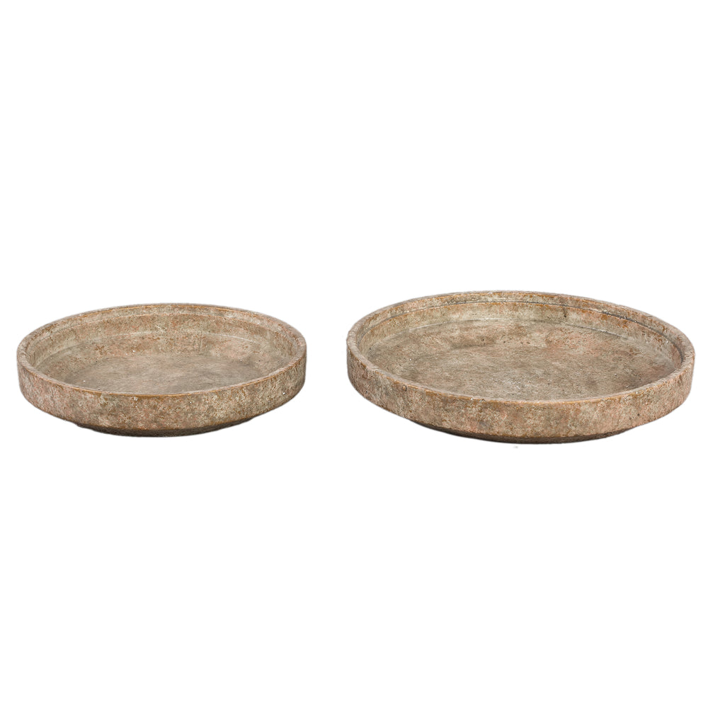 Nurin Brown cement round bowl with border small