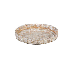 Nurin Cream cement round bowl with border small