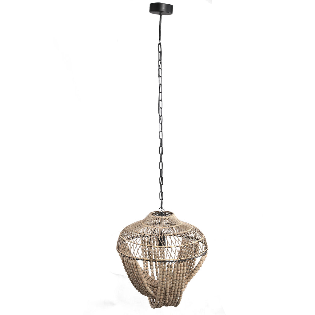 October Cream metal hanging lamp with beads round