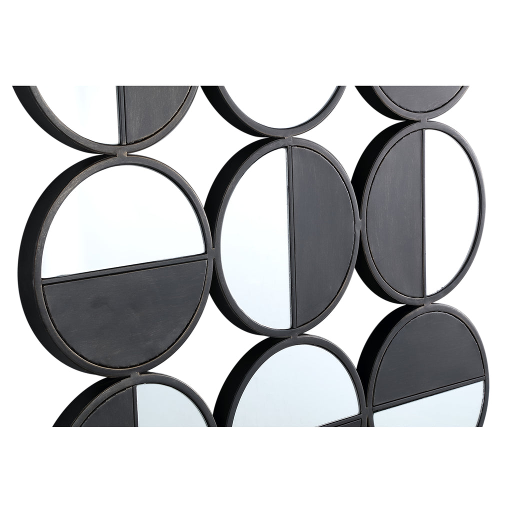 Oria Black iron mirror multiple eighteen half roun