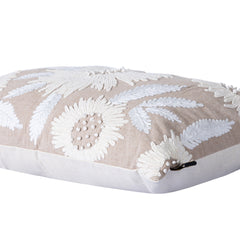 Osten Natural fabric rectangle cushion flower